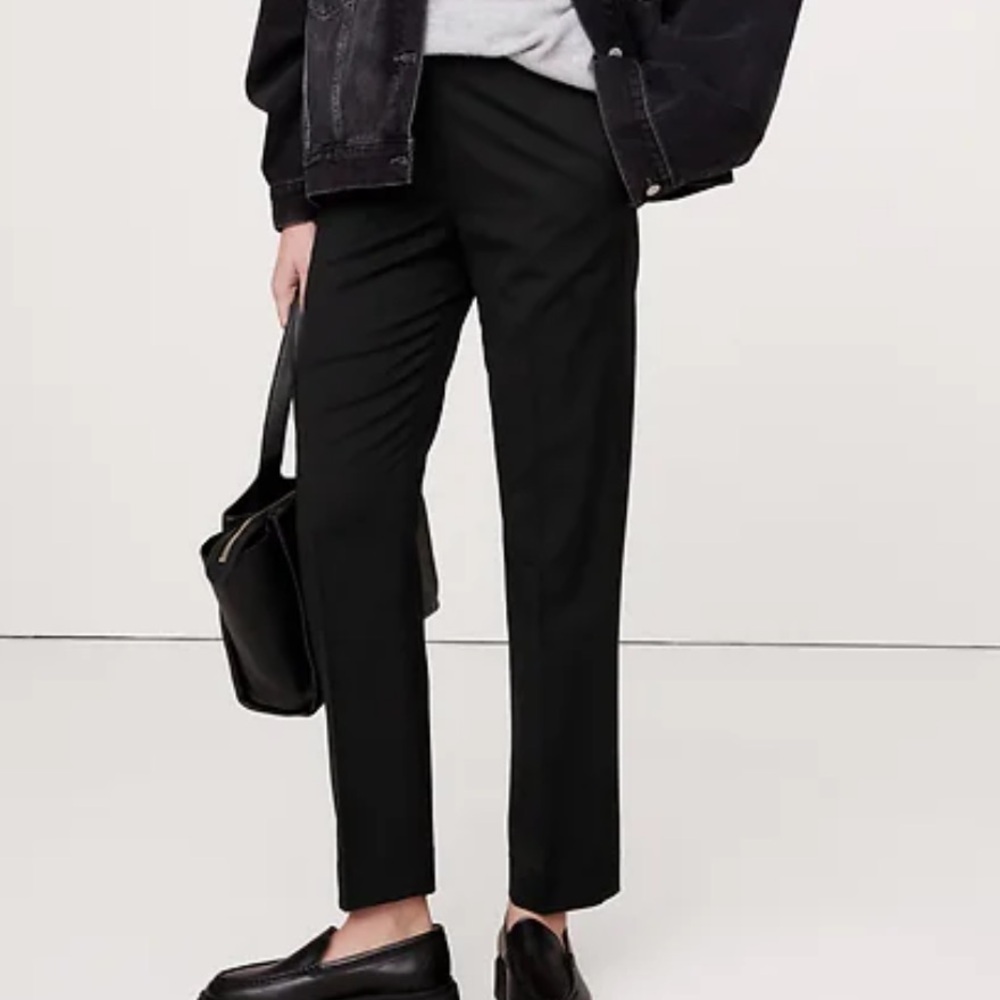 Banana Republic - Black Slim Straight Wool Trousers (size: 8L) NWT